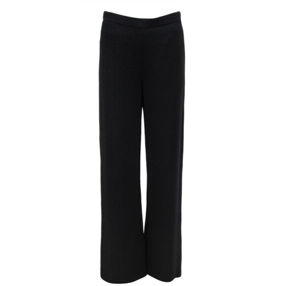St John Womens Wide Leg Pants Size US 12 Blue Wool Rayon Sweatpants Joggers - Picture 1 of 11